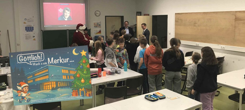 Weihnachtsfeier im Klassenzimmer der Realschule